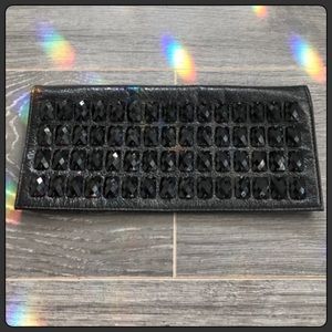 Black Rhinestone Beaded Clutch